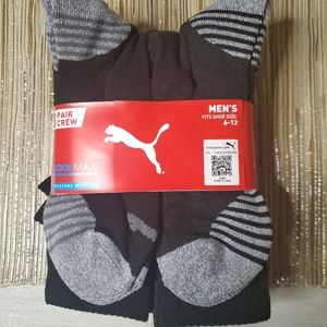 8 Pk PUMA Men's Crew Socks Moisture Wicking Coolma